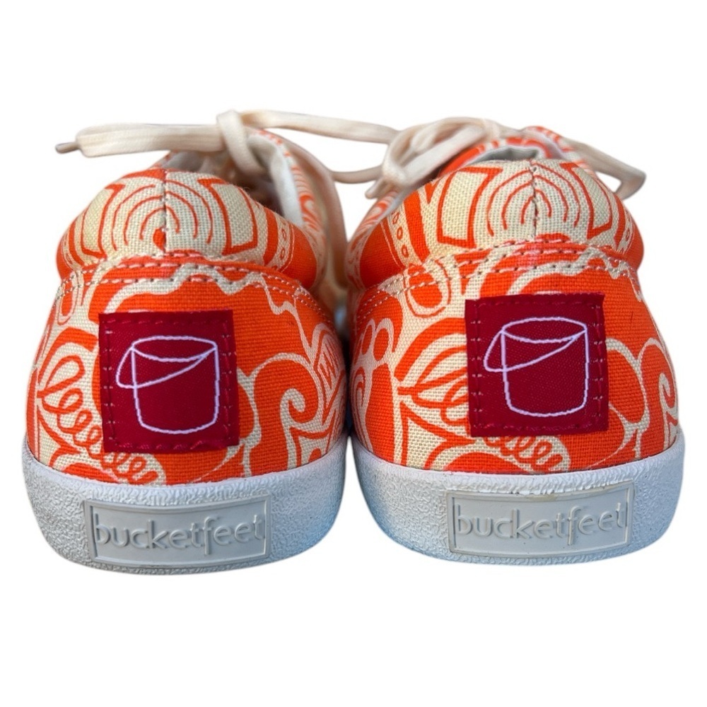 NWOT Bucketfeet Orange Sherbet canvas sneaker women’s size 9 artist designed - Picture 6 of 9